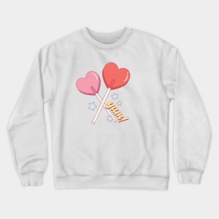 Valentine's Day Lollipop Design Crewneck Sweatshirt